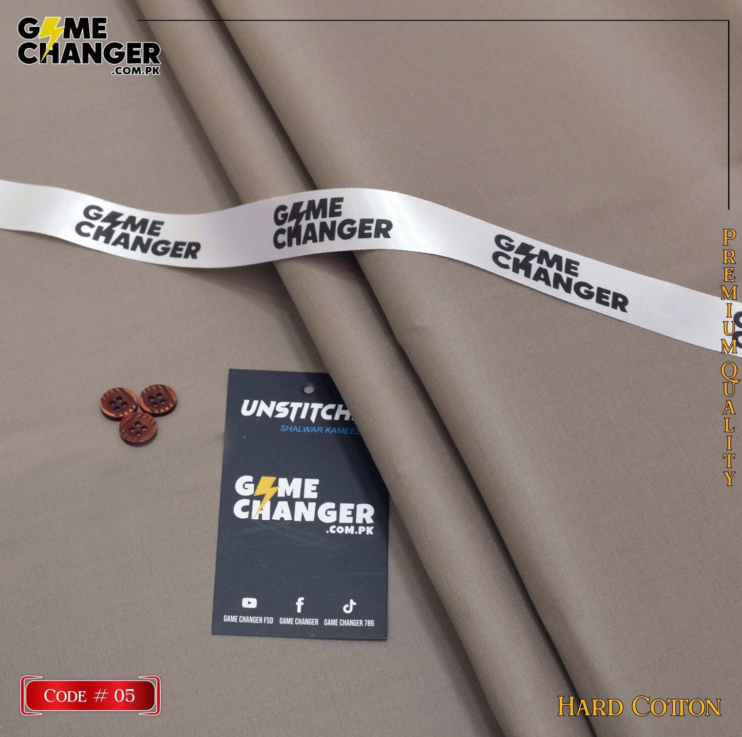 Alkaram Hard Cotton – Premium Unstitched Fabric for Men